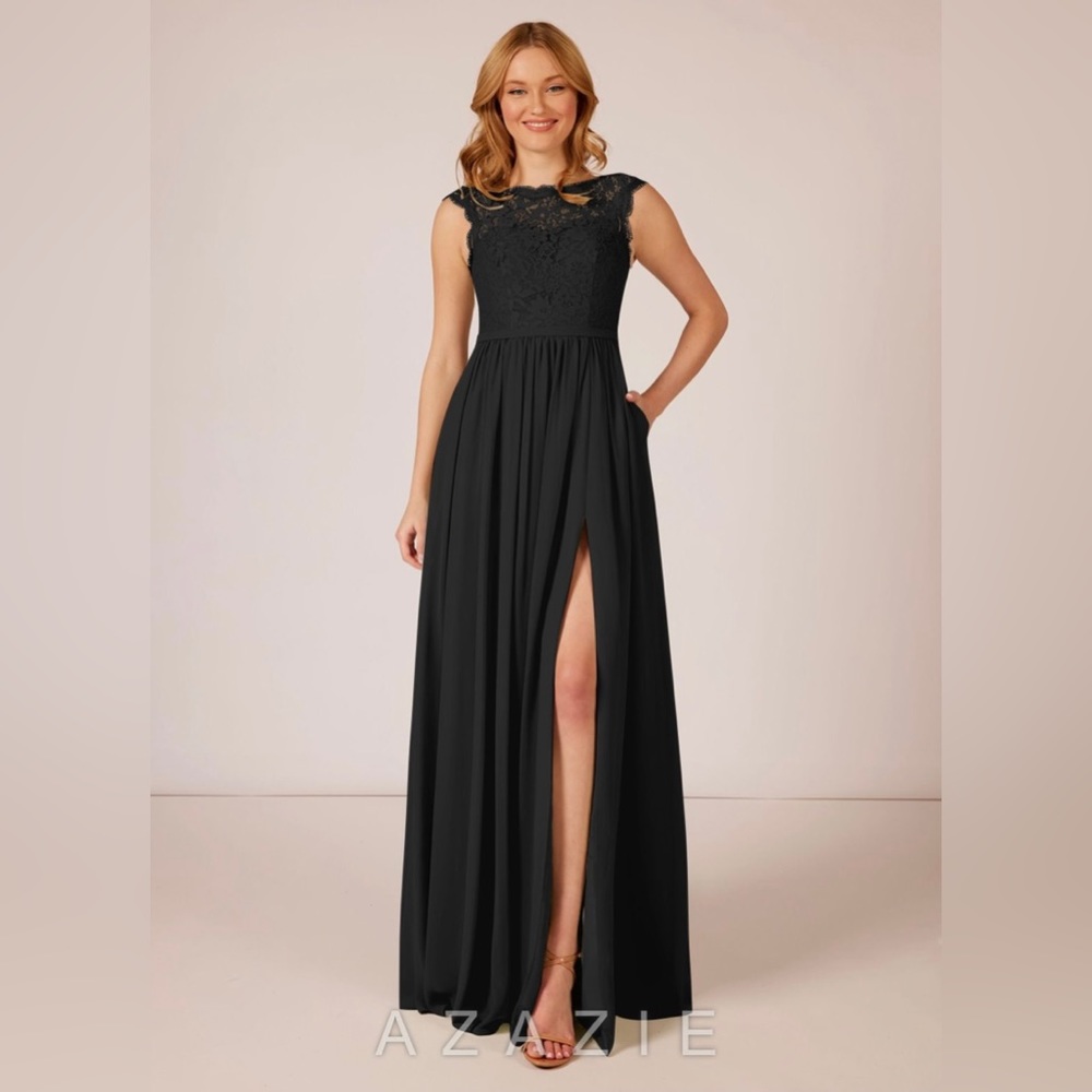 Only worn once, black AZAZIE bridesmaid dress!